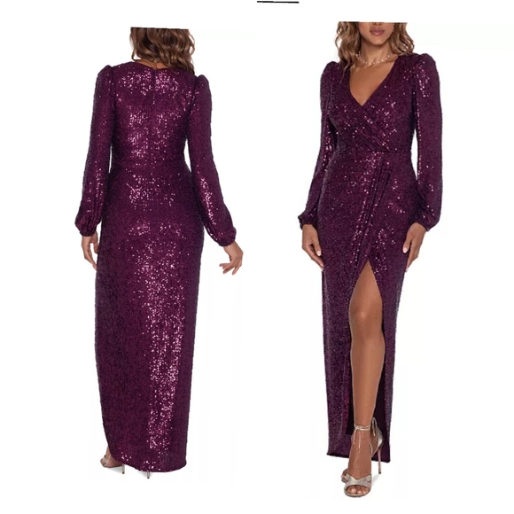 Xscape Dresses & Skirts - Xscape Wine Color Sequin Gown